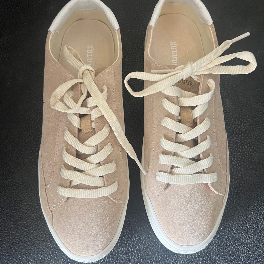 Soludos Light Pink Suede Sneakers